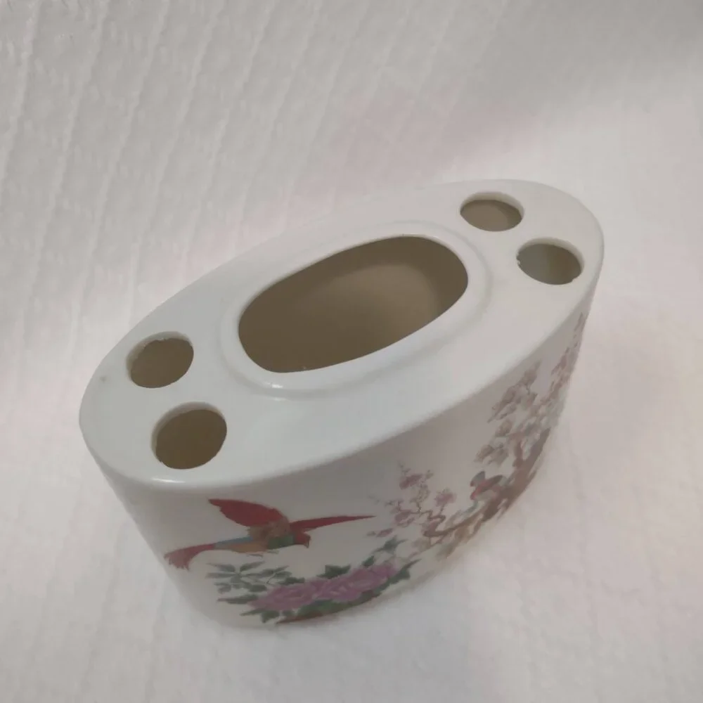 Vintage Toothbrush Holder 4 Hole Toothpaste Slot Bathroom Organizer